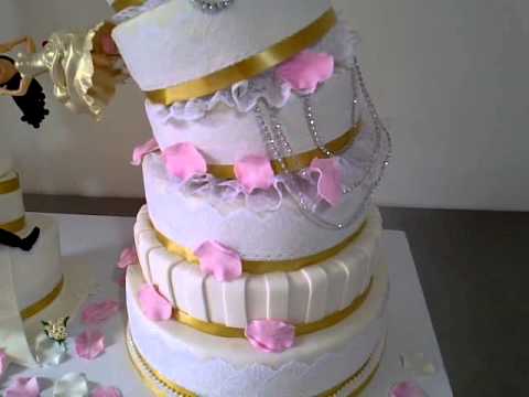 Torta inclinada para matrimonio de 7 pisos - YouTube