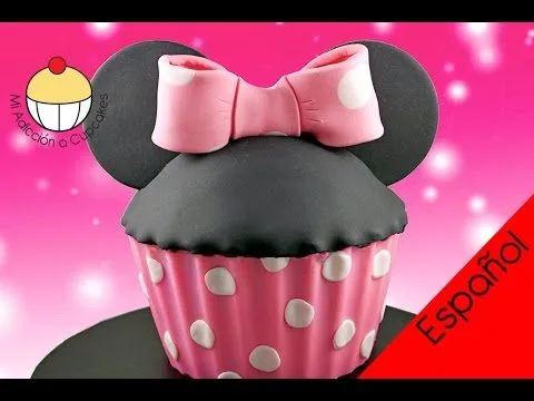 Torta de Minnie Mouse! Cómo Hacer un Cupcake Gigante de Minnie ...