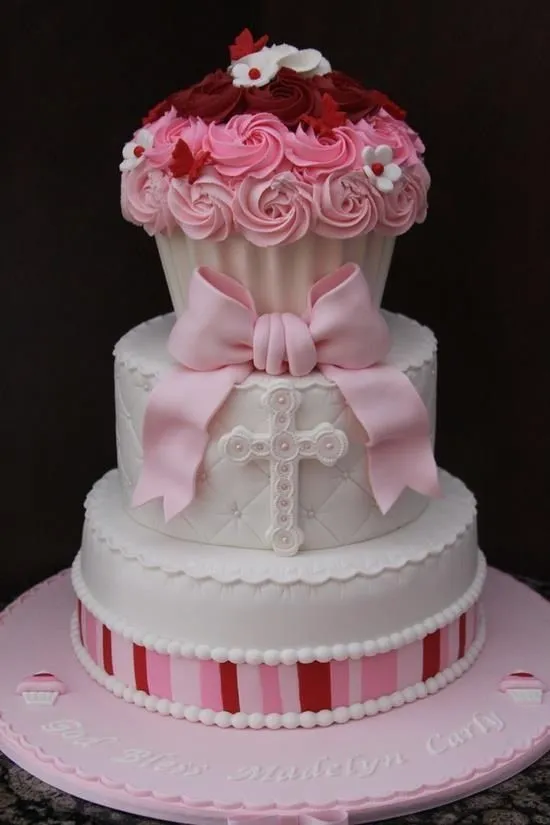 Torta primera comunión rosa | COMUNIONE CRESIMA | Pinterest
