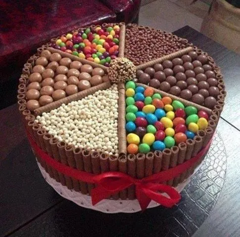 torta decorada con dulces | tortas | Pinterest