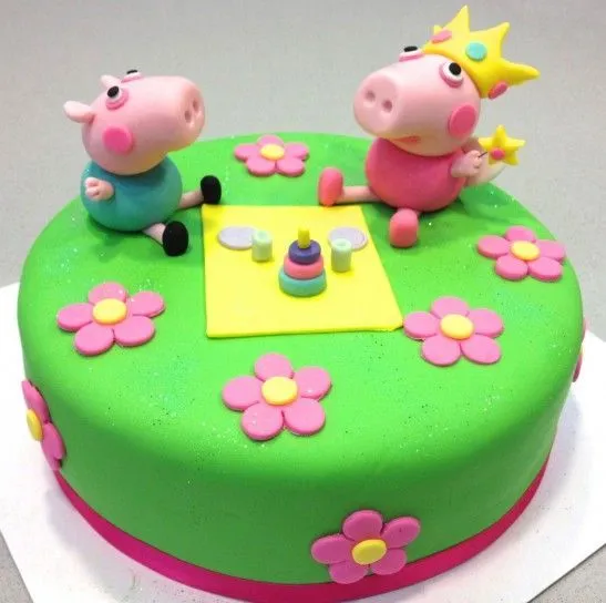 Torta Pepa y George | Tortas infantiles | Pinterest | Peppa Pig ...