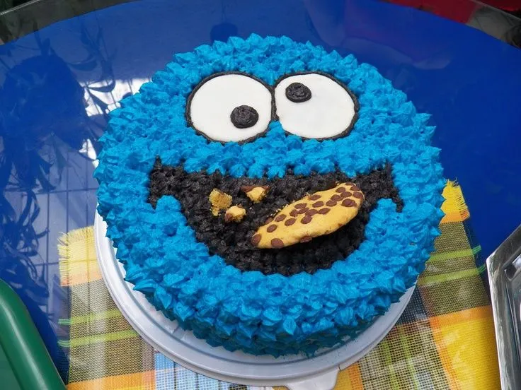 Cookie Monster, torta de chocolate blanco con chispas de chocolate ...