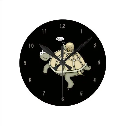 Tortuga y caracol del dibujo animado "Whee!" reloj | Zazzle