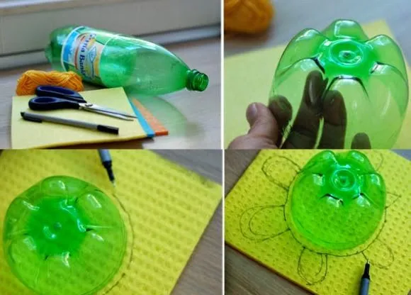 Cómo hacer una tortuga reciclando botellas pet ~ Solountip.com