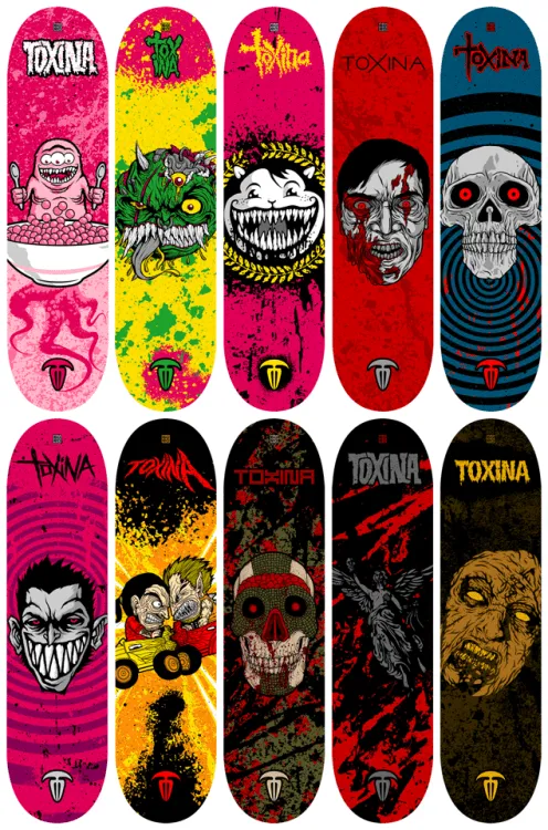 Toxina Skateboard Serie de diseños para la marca...)