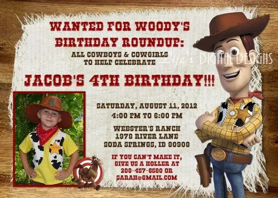 Toy Story Birthday Invitation Woody by LifesDigitalDesigns on Etsy