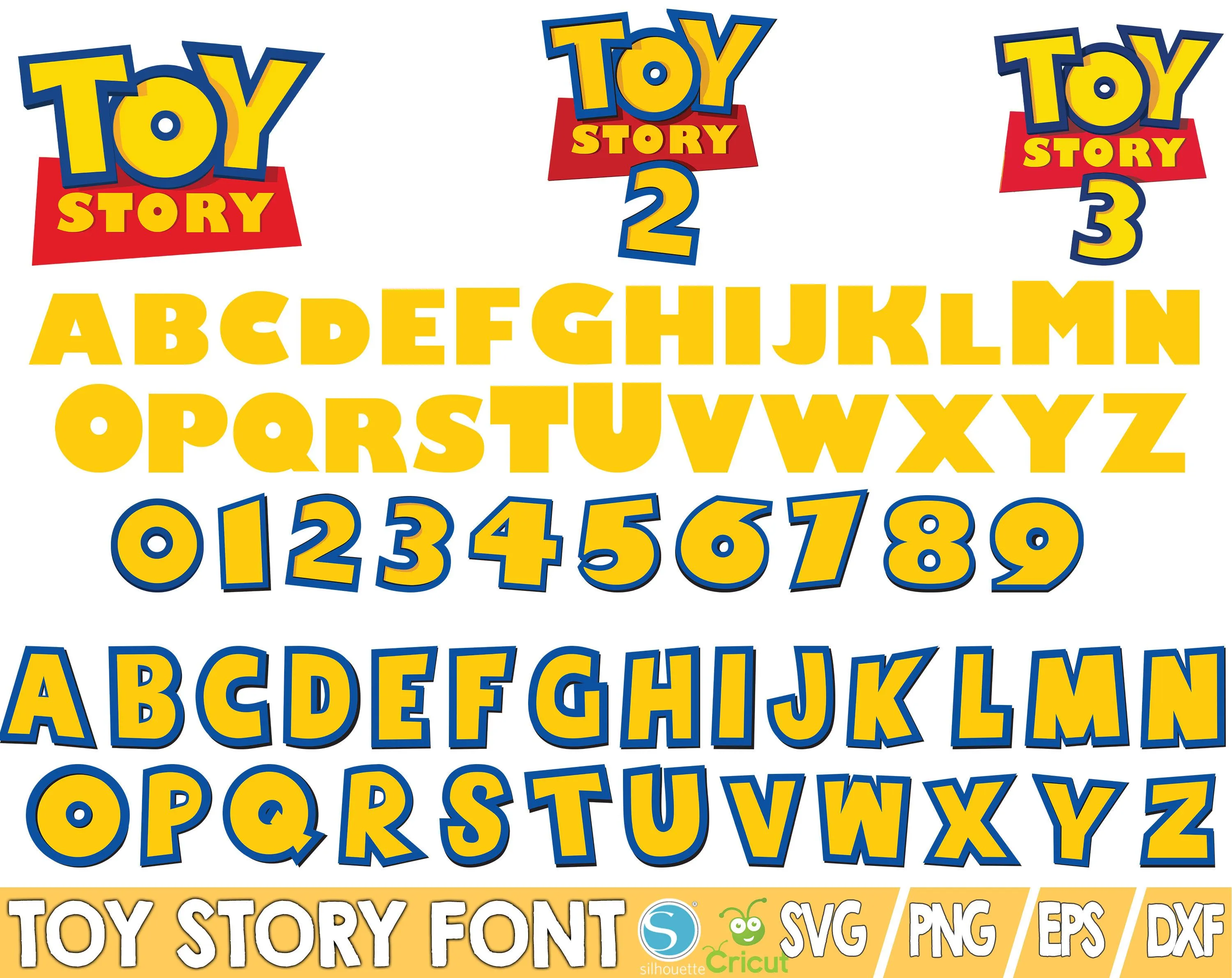 Toy Story Font Svg Files ToyStory Alphabet Letters and - Etsy España