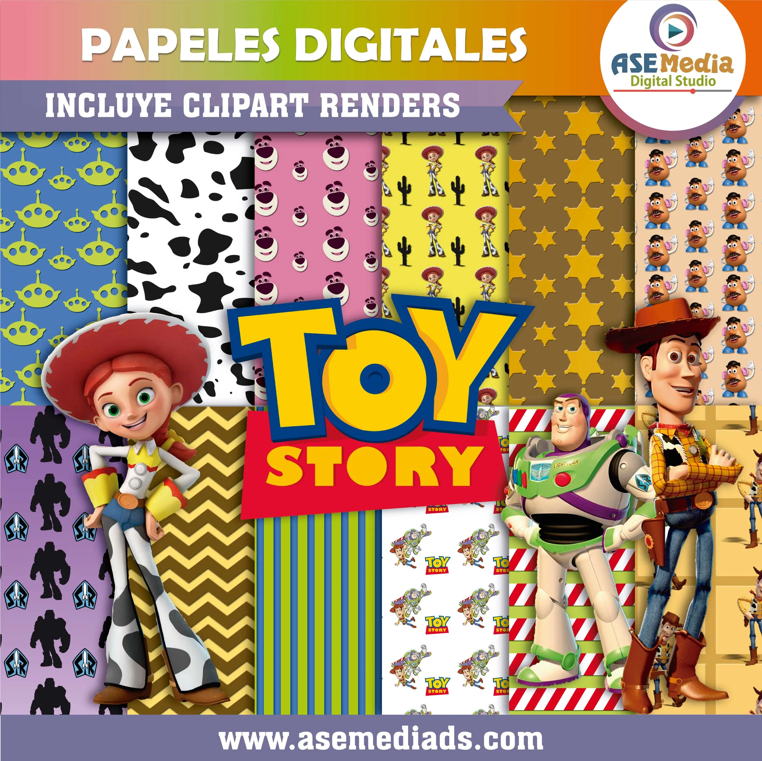 Toy Story Papel Digital Gratis – AseMedia Digital Studio