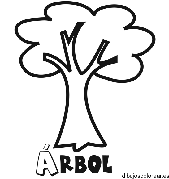 Dibujo con la palabra árbol | Dibujos para Colorear