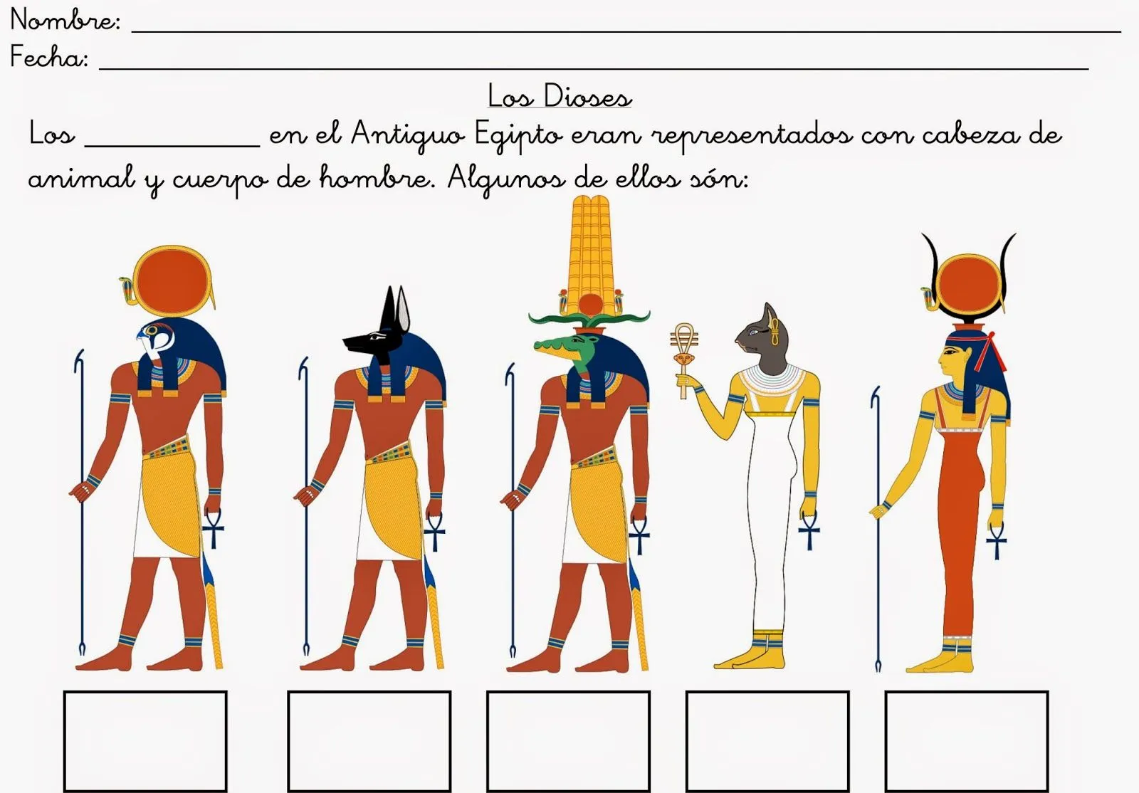 Trabajando con personitas: Los Dioses Egipcios