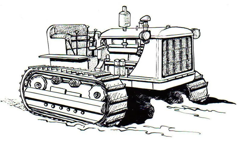 Tractor oruga de la construcción