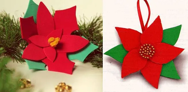 Tradicional flor de Navidad con foami | navidad | Pinterest