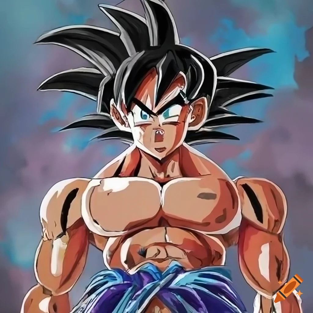 Todas las transformaciones de goku en un solo lienzo, de cuerpo completo, pintadas a acuarela Todas las transformaciones de goku en un solo lienzo, de cuerpo completo, pintadas a acuarela