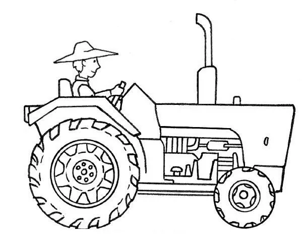 Transportes para colorear: Tractor descapotable
