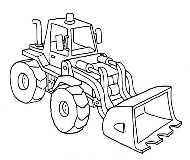 Transportes para colorear: Tractor con pala