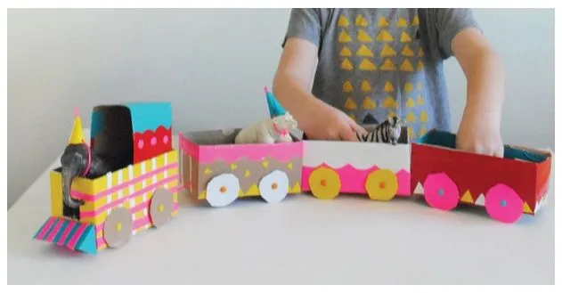 Como hacer un tren de carton - Imagui
