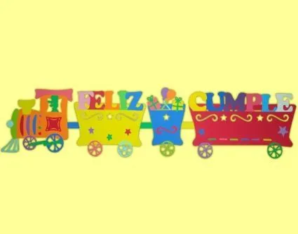 tren en goma eva feliz cumple multicolor | cajas | Pinterest