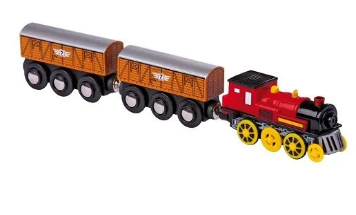 Tren locomotora eléctrica de juguete con varios vagones. Ref ...