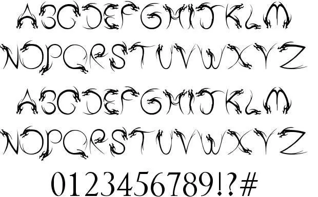 Tribal Dragon font | Abecedarios / Alphabets | Pinterest | Fonts ...
