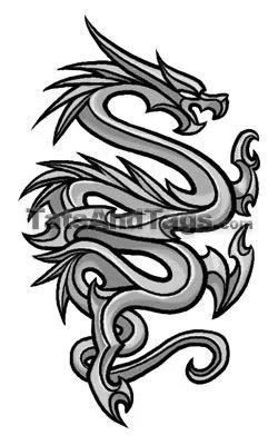 Tribal Dragon Temporary Tattoo by Custom Tags Tribal Dragon Temporary Tattoo by Custom Tags