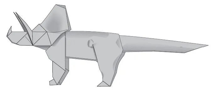 Triceratops de papiroflexia | CIBERCUENTOS