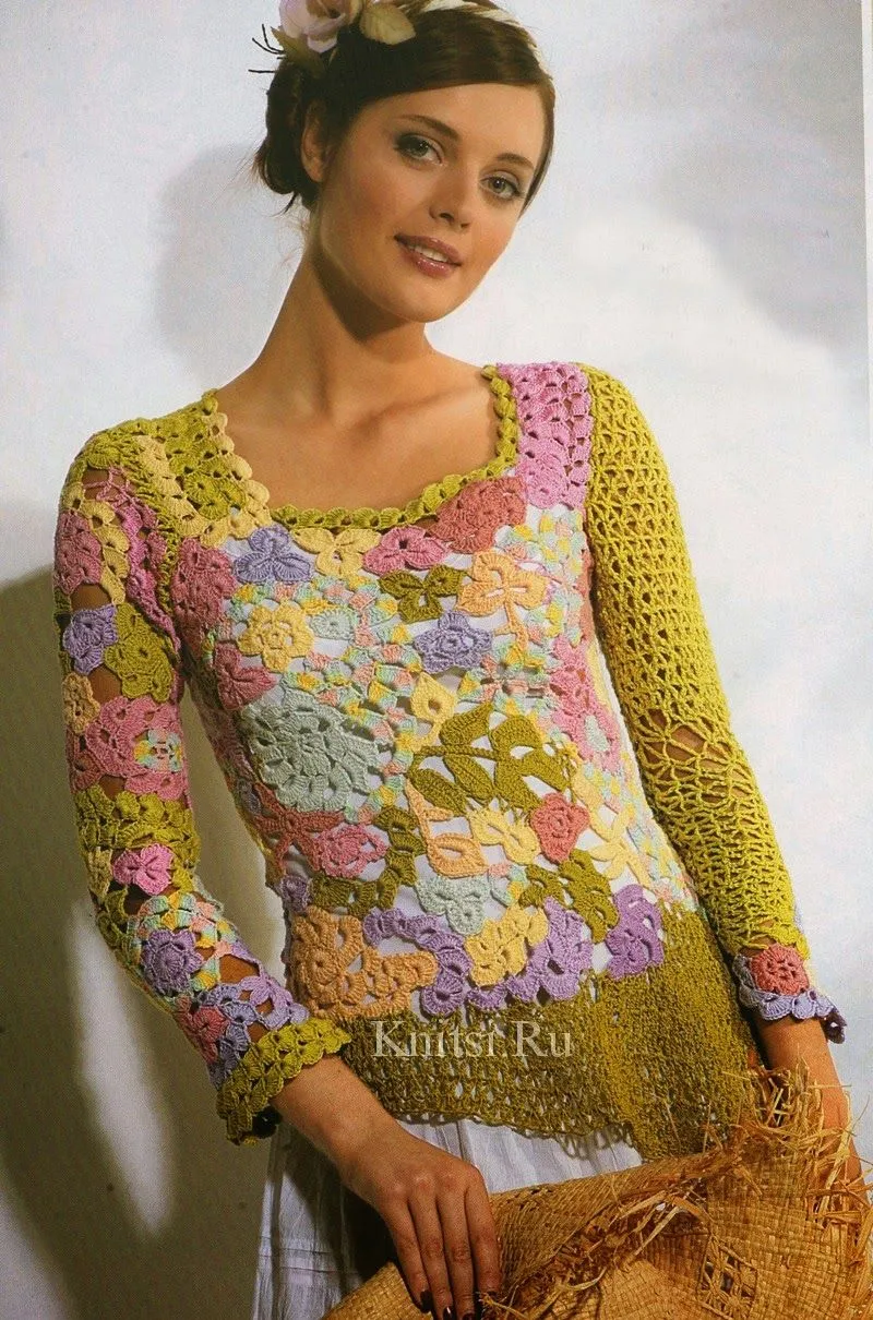 TRICO y CROCHET-madona-mía: Blusas en Crochet Irlandés o Ruso modelos