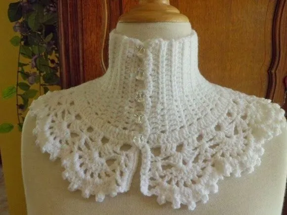 TRICO y CROCHET-madona-mía: Cuello de lana a crochet para invierno