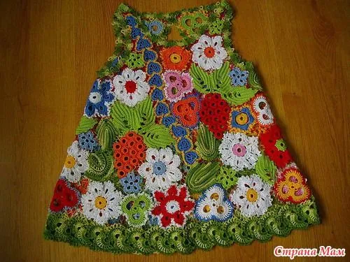 TRICO y CROCHET-madona-mía: Vestidos para niñas crochet ruso ...