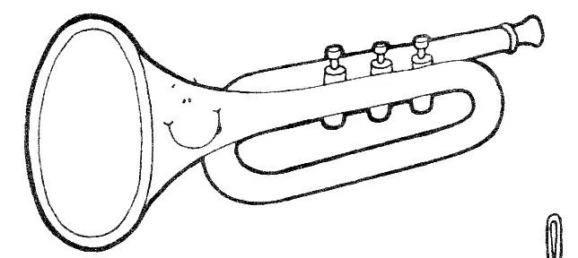 Dibujo para colorear de trompeta - Imagui