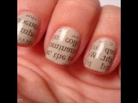 Tutorial para decorar uñas con letras periódico. MUY FÁCIL (uñas ...