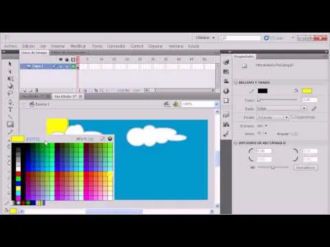 Tutorial como dibujar un paisaje en Flash CS5 - YouTube