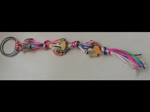 Tutorial DIY llavero multicolor con cola de ratón. Key chain nylon ...