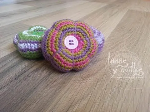 Tutorial Flor Crochet con Botón Paso a Paso Flower (english ...