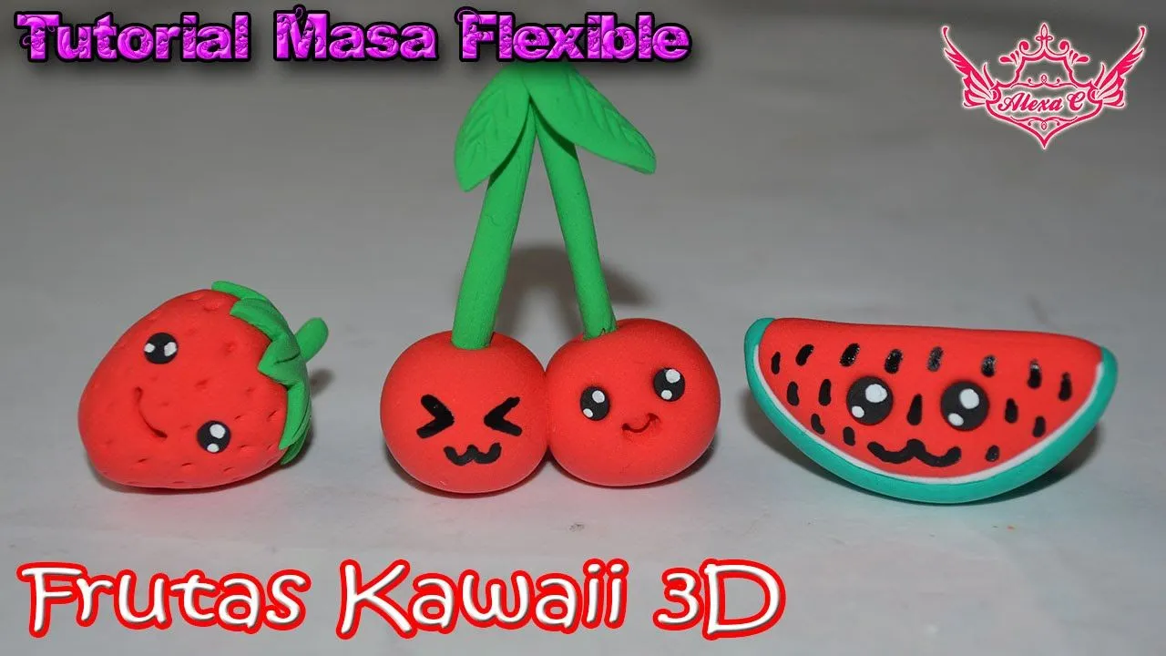 ♥ Tutorial: Frutas Kawaii en 3D de Masa Flexible ♥ - YouTube