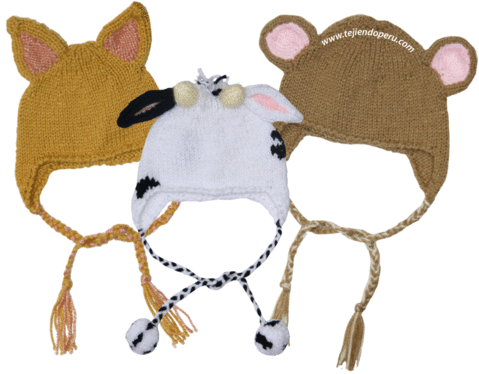 gorros con orejas de animales - knitted animal hat | Dos agujas ...