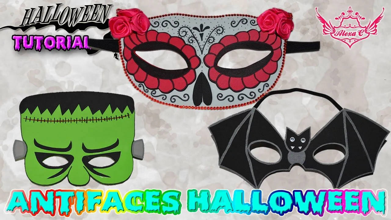 ♥ Tutorial Halloween: Antifaces de Goma Eva (Foamy) ♥ - YouTube