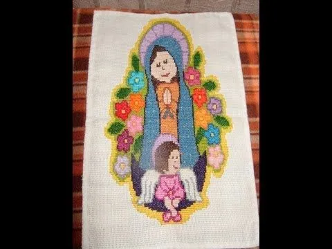 Tutorial en punto de cruz de la Virgen de Guadalupe 2 de 3. - YouTube