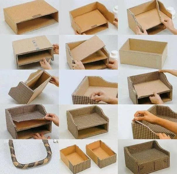 Tutorial repisa de carton reciclado | Ideas para manualidades ...