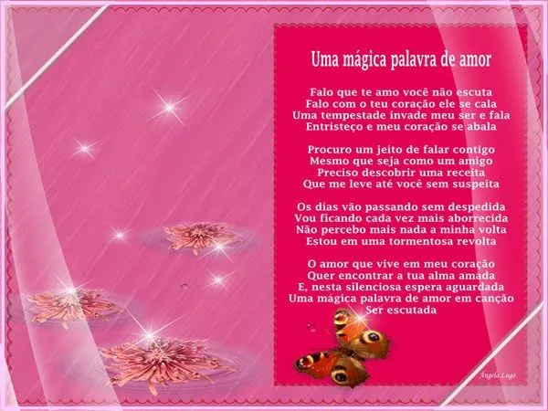 Uma mágica palavra de amor - Poemas de amor | Luso- Uma mágica palavra de amor - Poemas de amor | Luso-