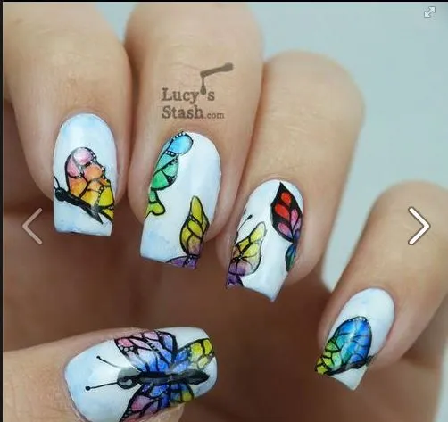 Uñas mariposas | Uñas decoradas | Pinterest