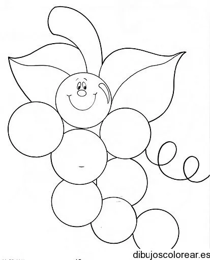 Dibujo de uvas que sonríen | Dibujos para Colorear
