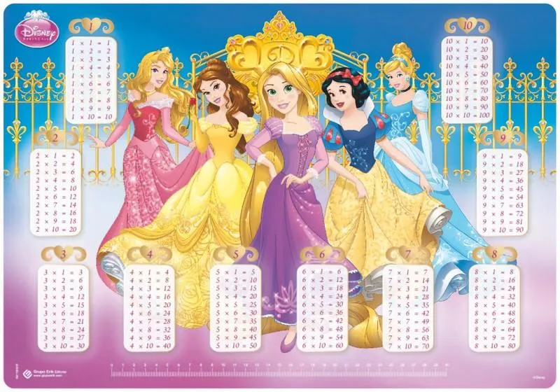 Vade Escolar Disney Princesas Palace Pets Tabla De Multiplicar ...
