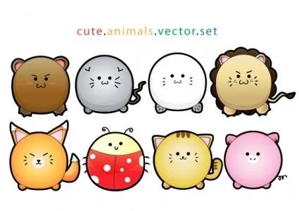 Vector Animales Lindos-dibujos Animados Del Vector-vector Libre ...