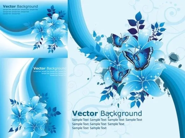 Vector bellas flores azules Vector de la flor - vectores gratis ...