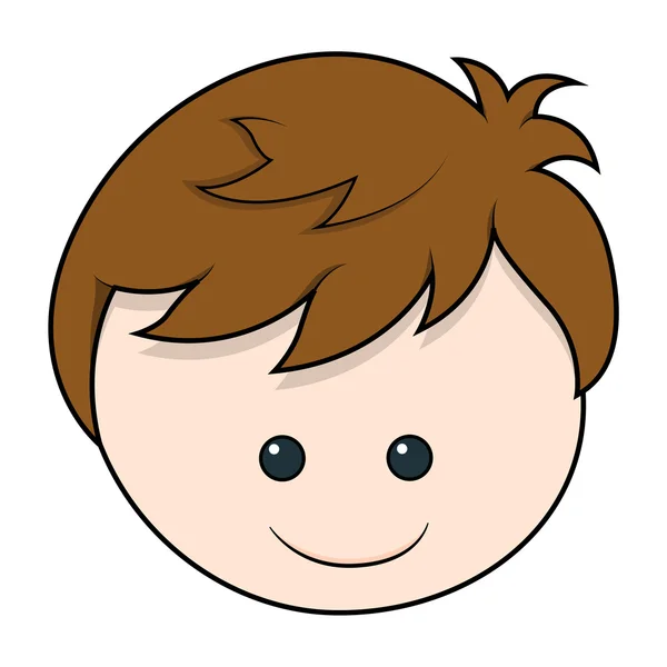 vector de cara de dibujos animados lindo niño — Vector stock ...