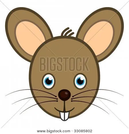 Vector cartoon character mouse smiling face web user avatar or ...