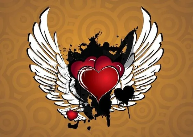 Corazón con alas con una aureola | Descargar Iconos gratis