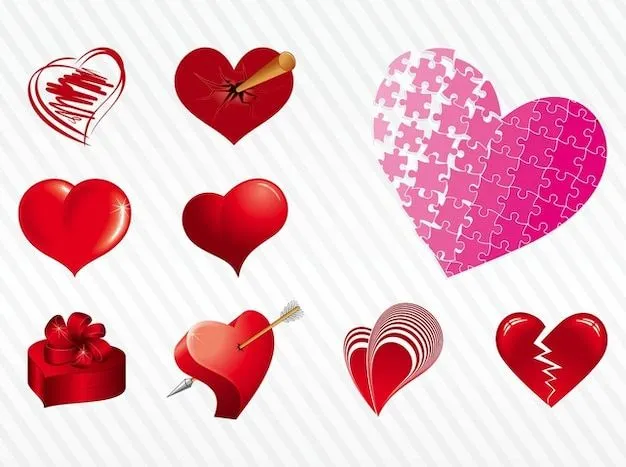 Diferentes vector corazones | Descargar Vectores gratis