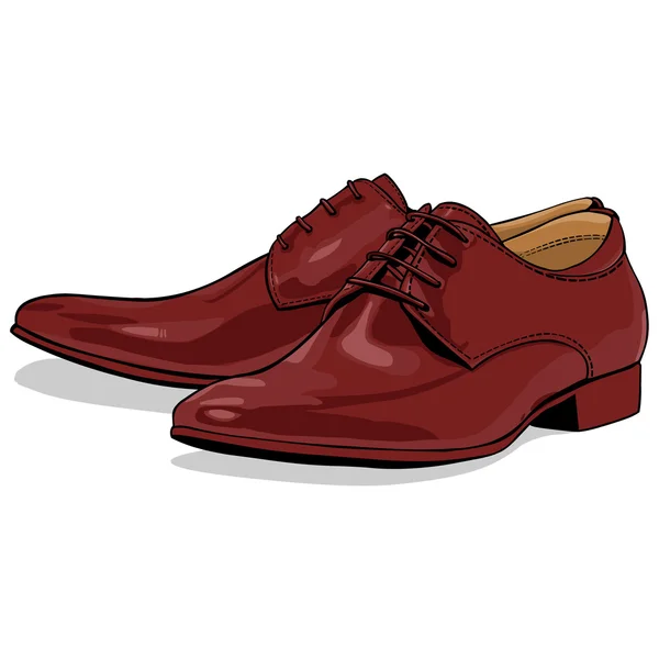 Vector de dibujos animados hombre clásico rojo zapatos — Vector ...