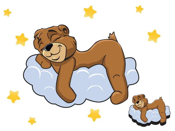 Vector de dibujos animados lindo oso de peluche color durmiendo ...